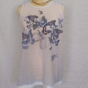 Sarabanda sheer glittery sequins tunic top sz 12